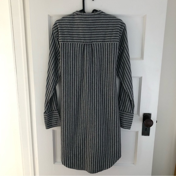 Derek Lam 10 Crosby Front Tie Striped Flannel Dress - Picture 3 of 10